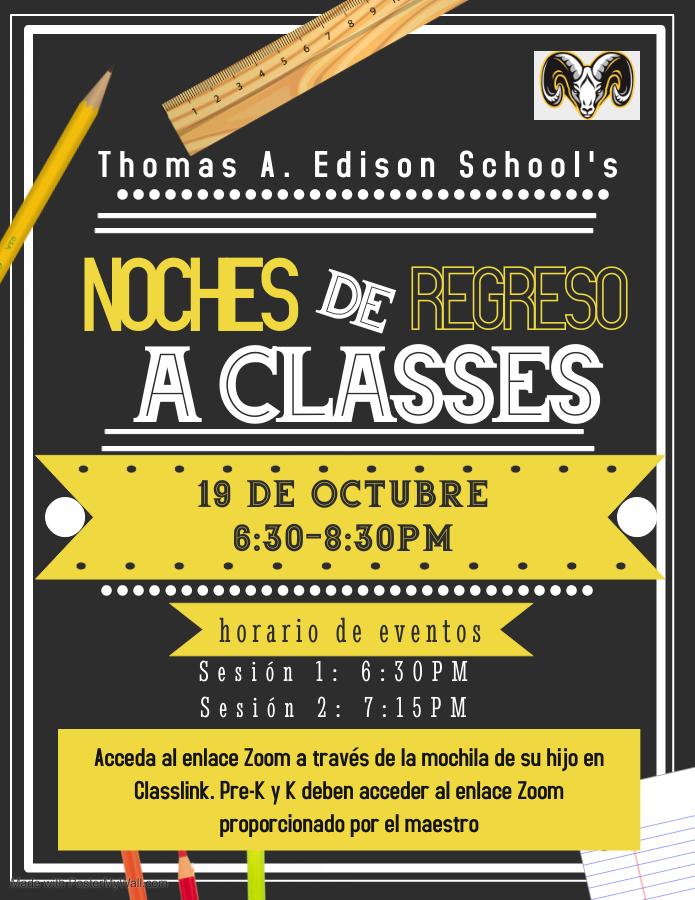 Back to School flyer in Spanish